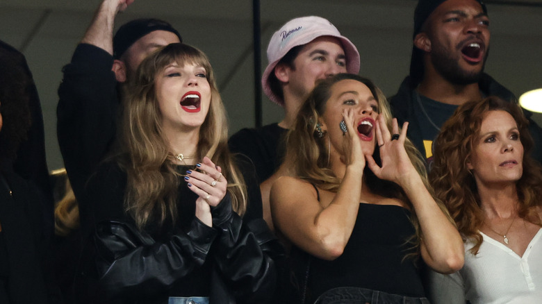 Taylor Swift and Blake Lively cheering