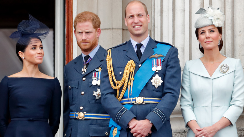 Meghan Markle, Prince Harry, Prince William, and Princess Catherine