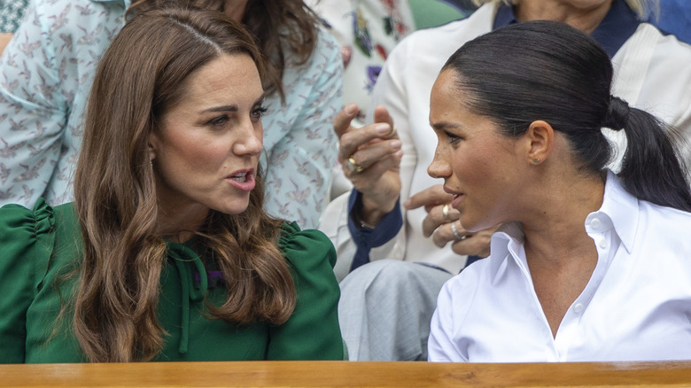 Princess Catherine and Meghan Markle talking