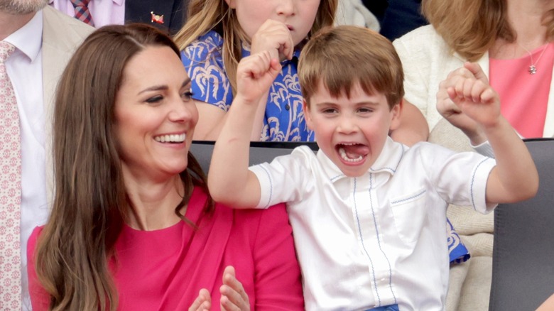 Princess Catherine and Prince Louis smiling together