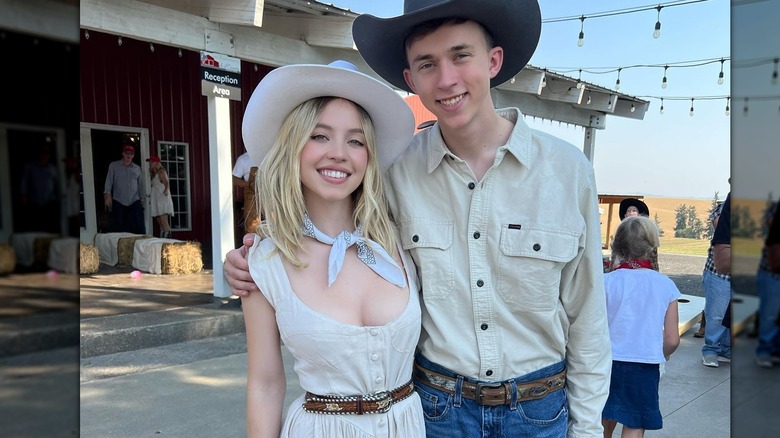 Sydney Sweeney wearing cowboy hat