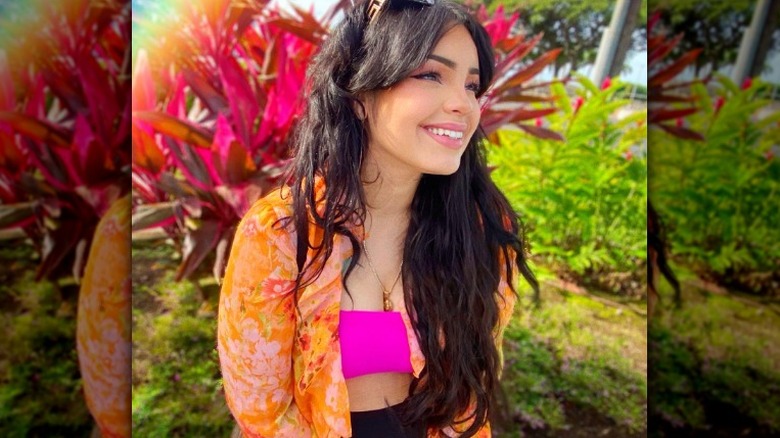 Tiffany Franco wearing orange and pink