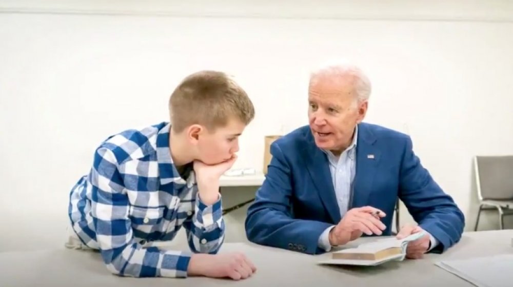 Joe Biden with Brayden Harrison