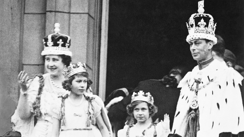 Queen Elizabeth II as a child with her family