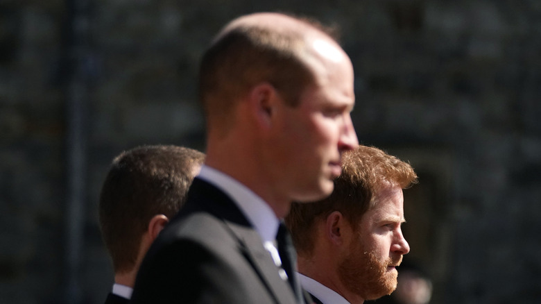 William and Harry at Prince Philip funeral