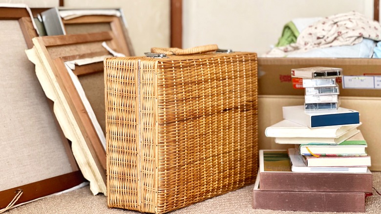 basket surrounded by clutter