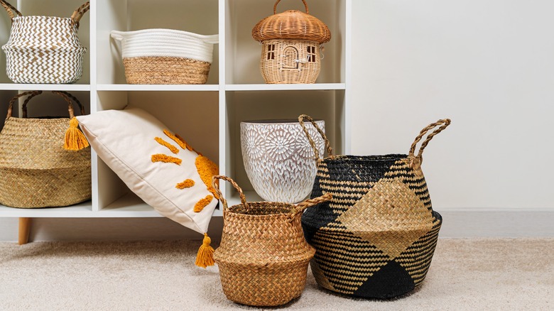 baskets in front of storage space