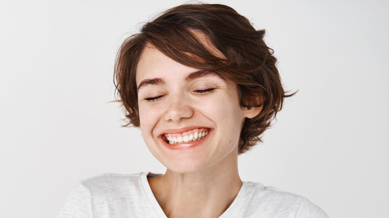 A smiling woman 