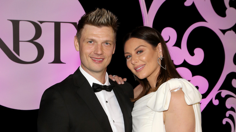 Nick Carter with wife