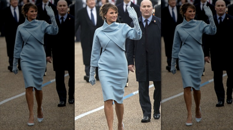 Melania Trump waves