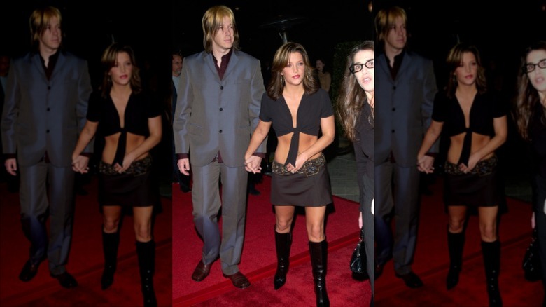 Lisa Marie Presley and John Oszajca on red carpet