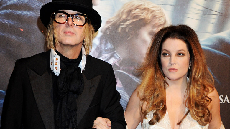 Lisa Marie Presley and Michael Lockwood posing