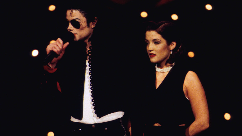 Michael Jackson and Lisa Marie Presley on stage