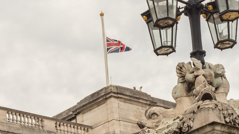 British flag half-mast