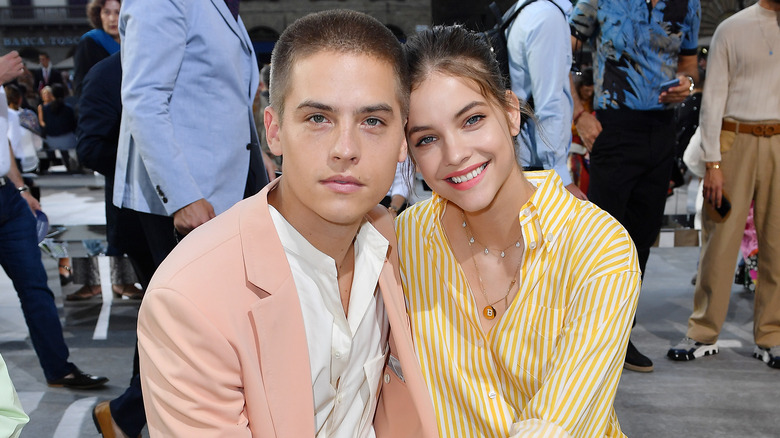 Dylan Sprouse and Barbara Palvin sitting