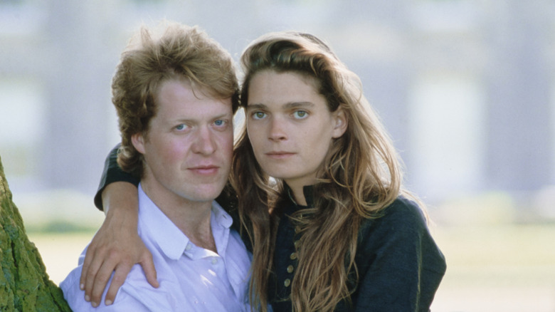 Charles Spencer and Victoria Aitken looking intently at the camera