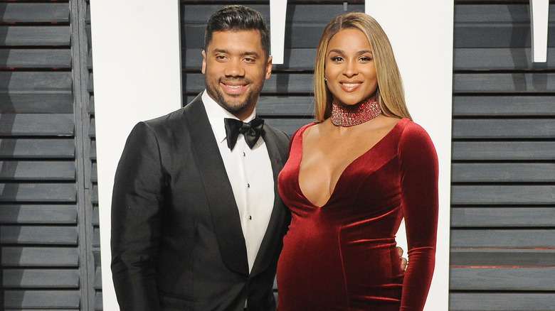 Russell Wilson and a pregnant Ciara