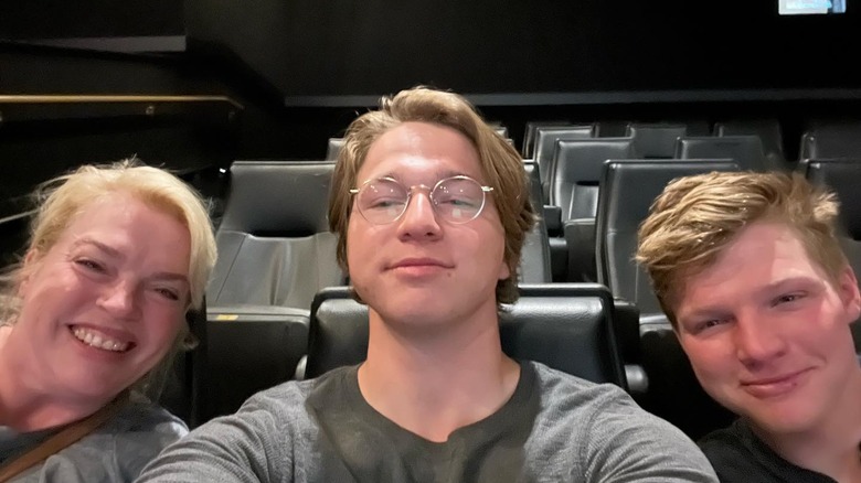 Janelle, Gabriel, Garrison brown at movies