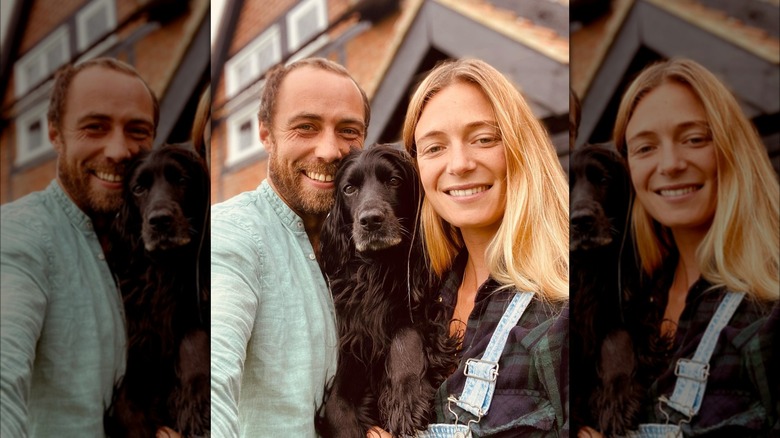 James Middleton and Alizee Thevenet with their dog