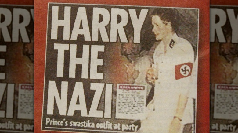 Newspaper coverage of Harry's Nazi costume