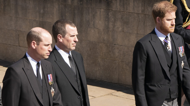 Prince Harry and Prince William at Prince Philip's funeral