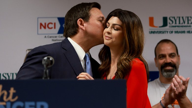 Ron DeSantis kissing Casey on the cheek