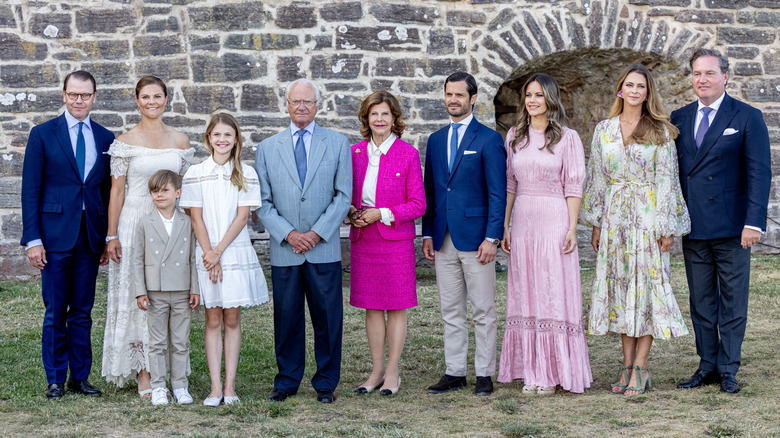 Swedish royal family posing