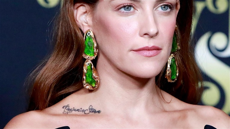 Riley Keough brother's name collarbone tattoo
