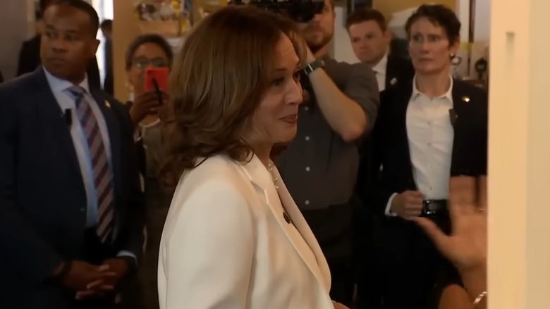 Kamala Harris at Dottie's Market in 2024