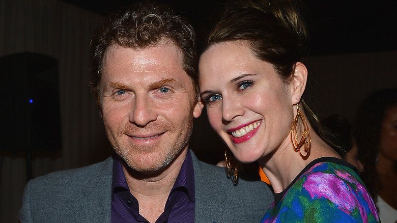 Bobby Flay and Stephanie March smiling