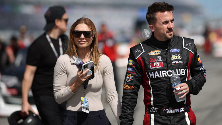 Paige Price and Frankie Muniz at the racetrack