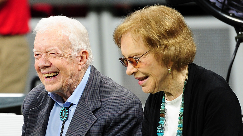 Jimmy Carter and Rosalynn Carter smiling