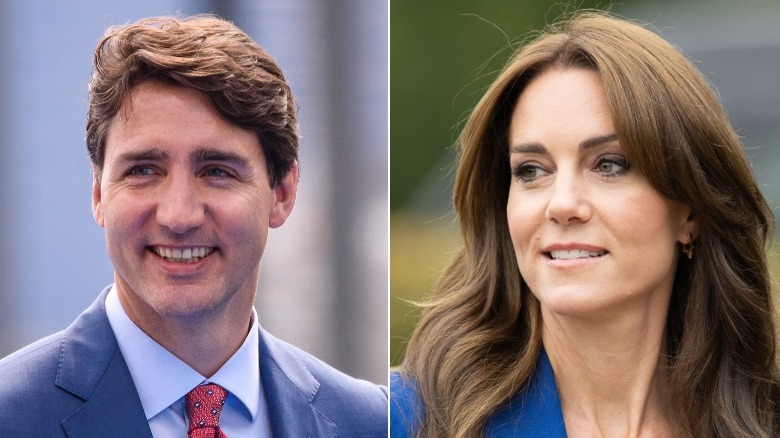 Split image of Justin Trudeau and Kate Middleton 