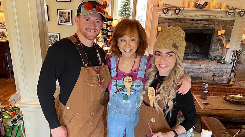 Reba with her son Shelby and his wife