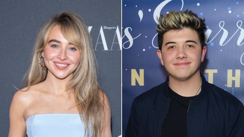 Sabrina Carpenter and Bradley Steven Perry posing at events