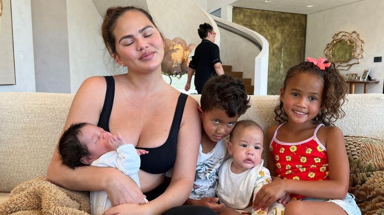 Chrissy Teigen with her four children