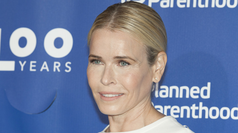 Chelsea Handler posing at a Planned Parenthood event