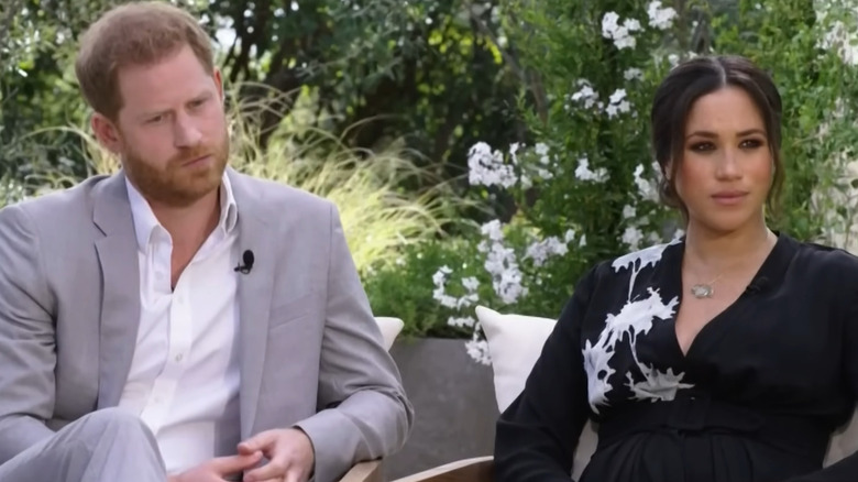 Prince Harry and Meghan Markle sit down for an interview with Oprah Winfrey on CBS (2021)