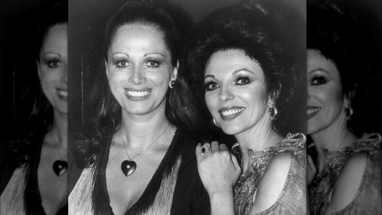 Jackie and Joan Collins smiling together