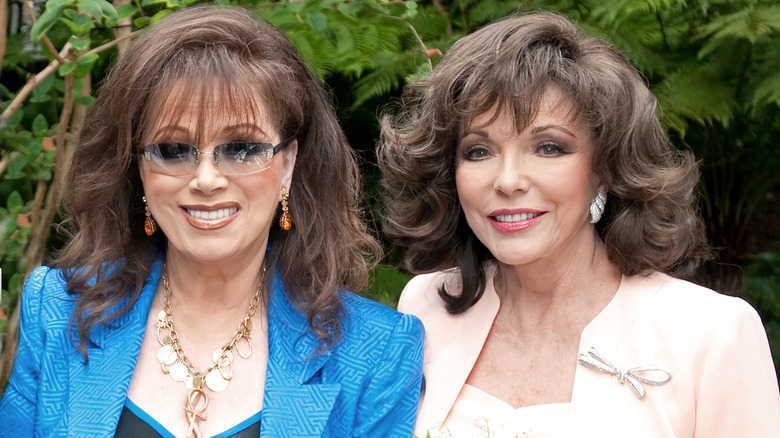 Jackie and Joan Collins smiling together