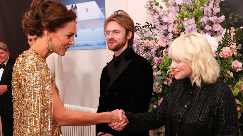 Kate Middleton and Billie Eilish shaking hands