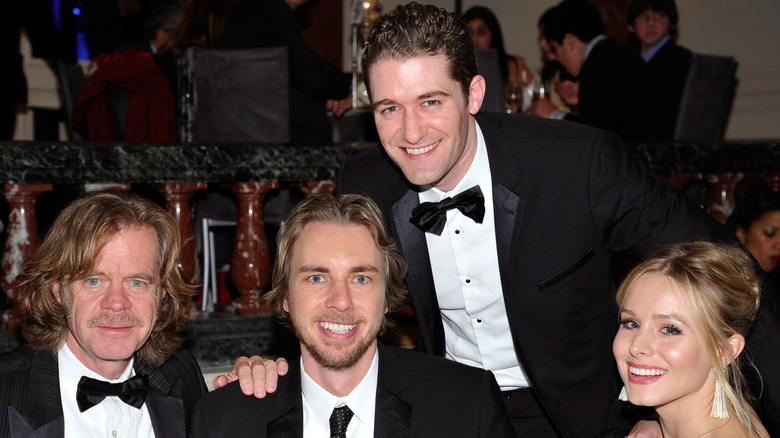 William H. Macy, Dax Shepard, Matthew Morrison, and Kristen Bell smiling