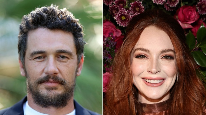 Lindsay Lohan and James Franco smiling