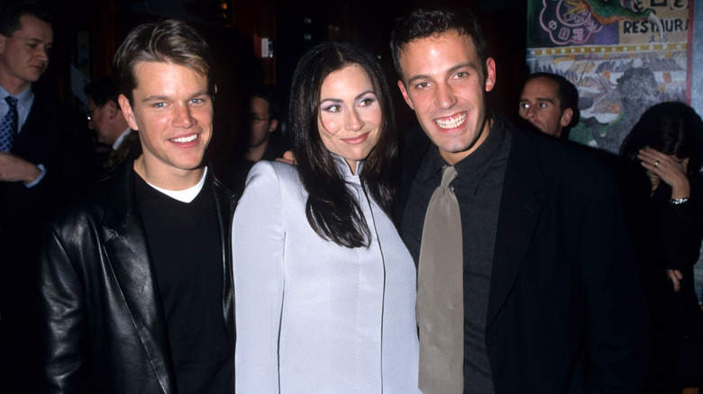 Matt Damon, Minnie Driver, and Ben Affleck posing