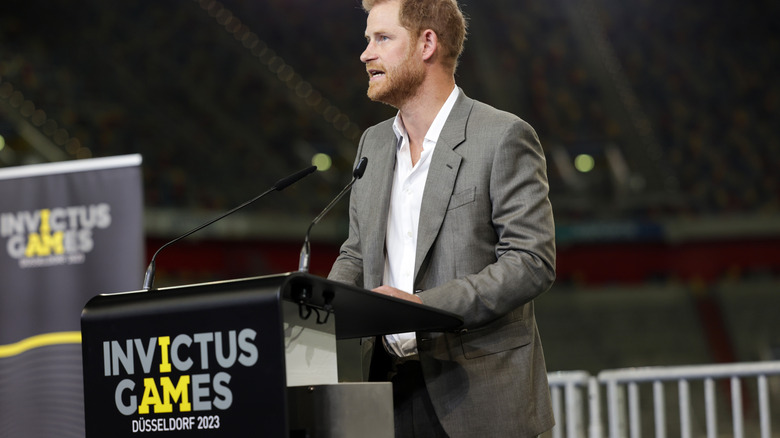 Prince Harry giving a speech at Invictus Games 