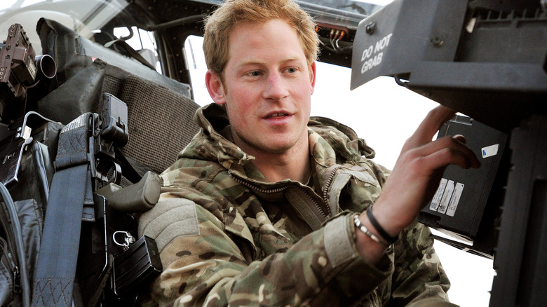 Prince Harry in Apache helicopter