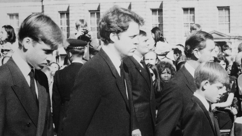 Diana's family at funeral