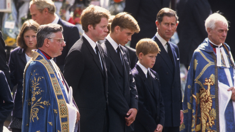 Diana's family at funeral