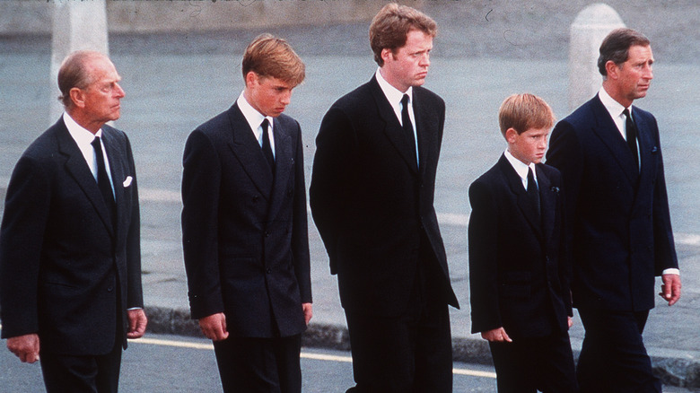 Diana's family at funeral