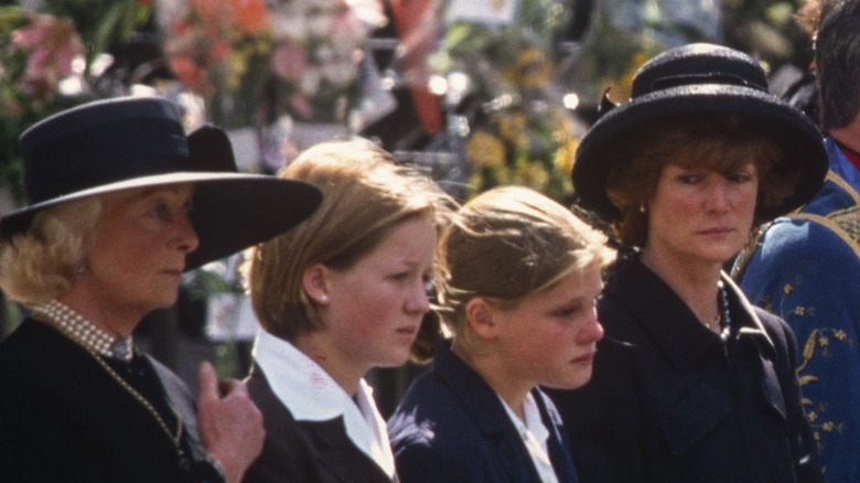 Diana's family at funeral